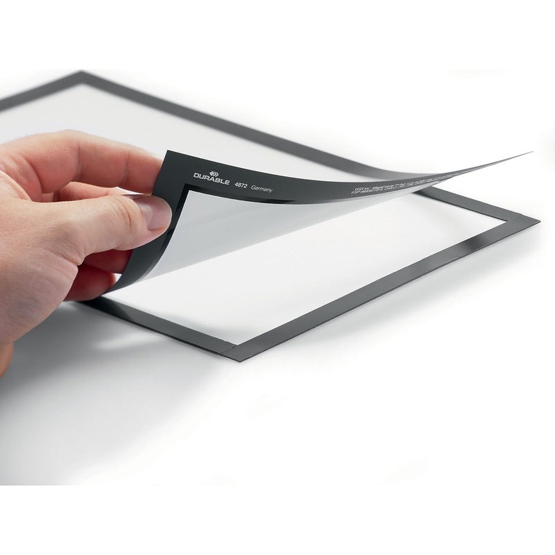 Durable Duraframe Self Adhesive Magnetic Sign Holder in Half Letter-Size 5.5" x 8.5" Inches - Silver Frame - Pack of 2 - Image 3